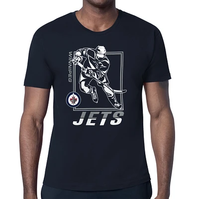 Men's Starter Navy Winnipeg Jets Player Grid T-Shirt