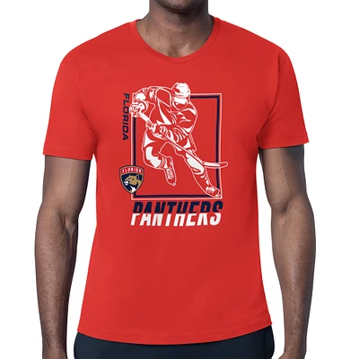 Men's Starter Red Florida Panthers Player Grid T-Shirt
