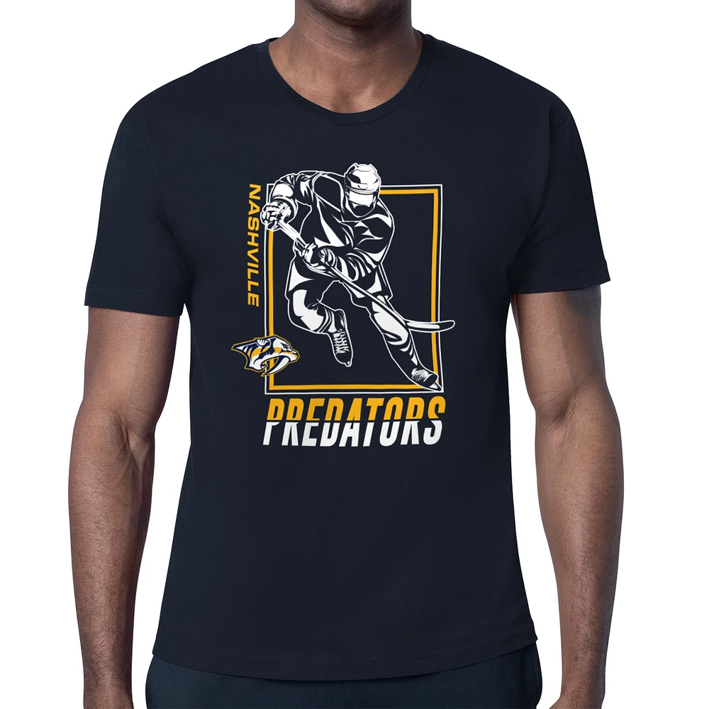 Men's Starter Navy Nashville Predators Player Grid T-Shirt