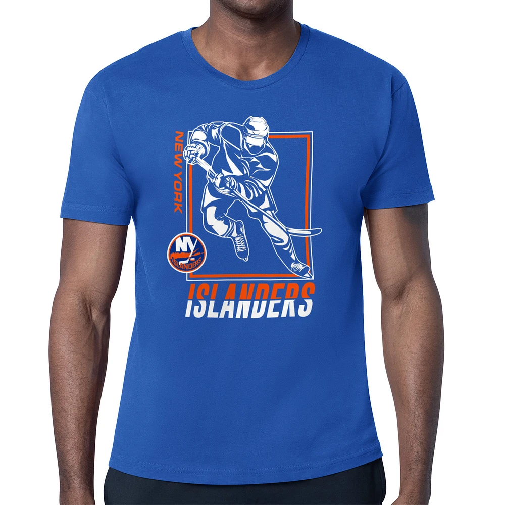 Men's Starter Royal New York Islanders Player Grid T-Shirt