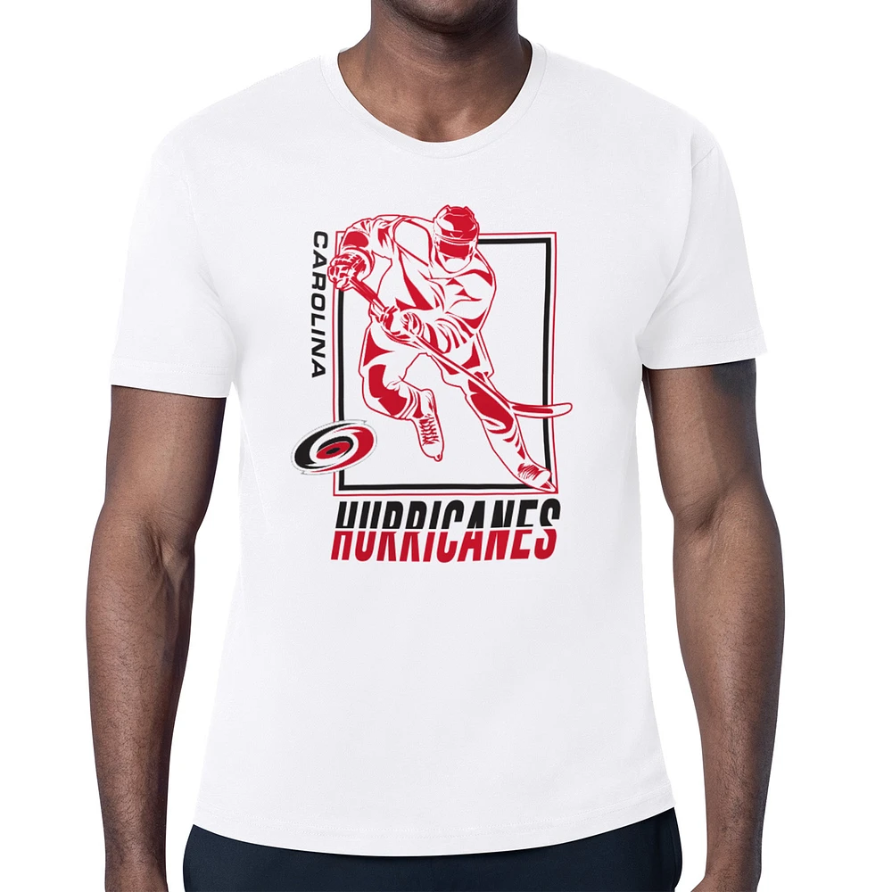 Men's Starter White Carolina Hurricanes Player Grid T-Shirt
