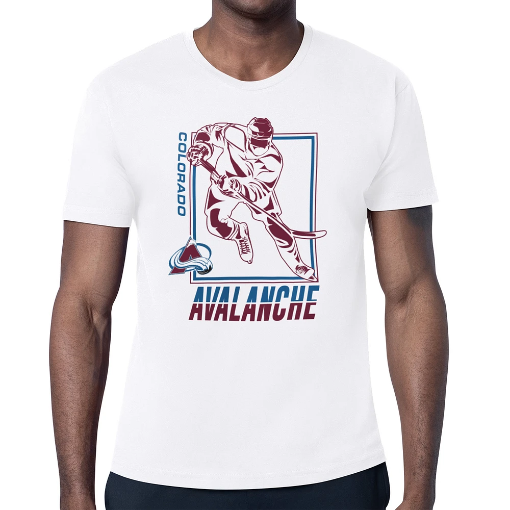 Men's Starter White Colorado Avalanche Player Grid T-Shirt