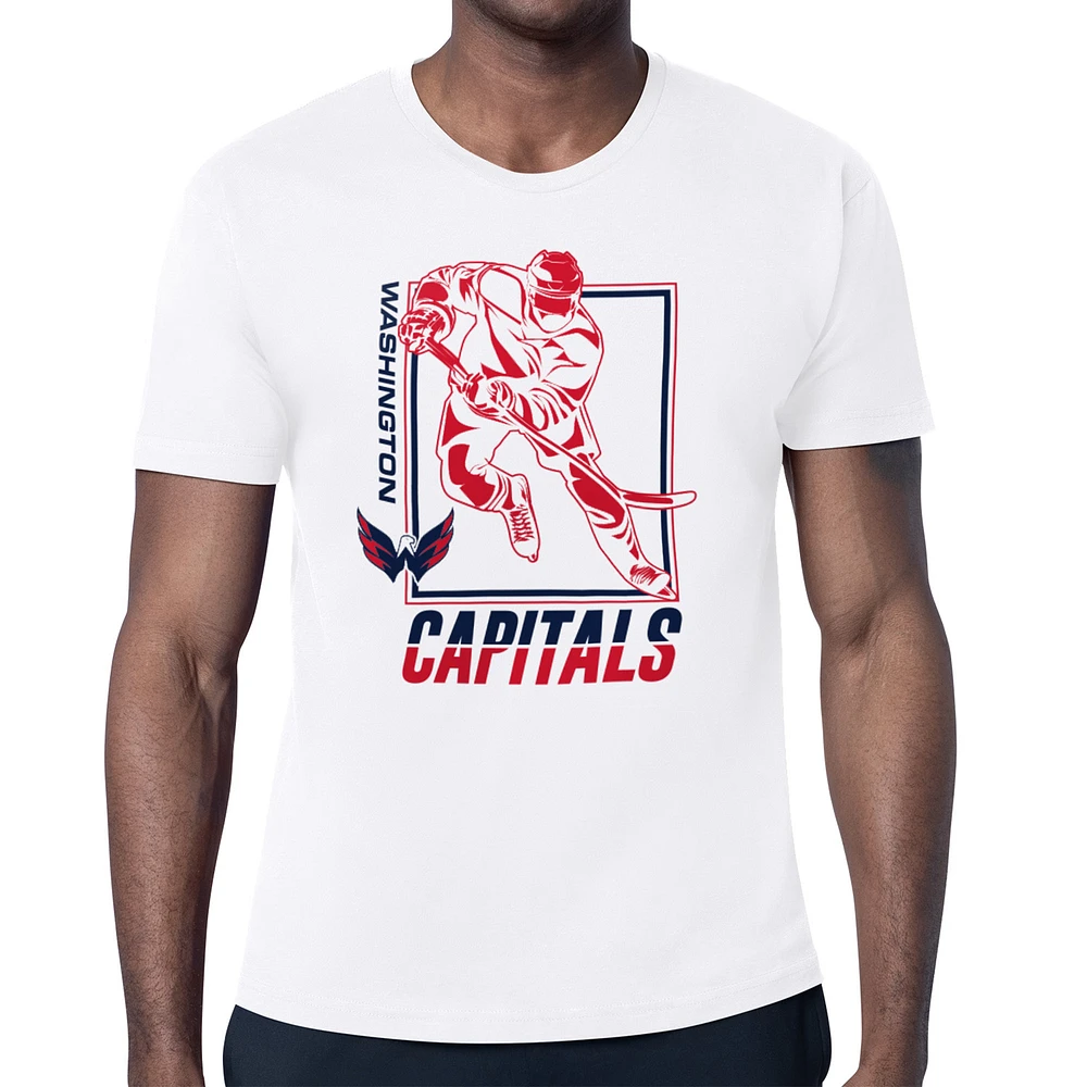 Men's Starter White Washington Capitals Player Grid T-Shirt