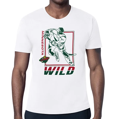 Men's Starter White Minnesota Wild Player Grid T-Shirt