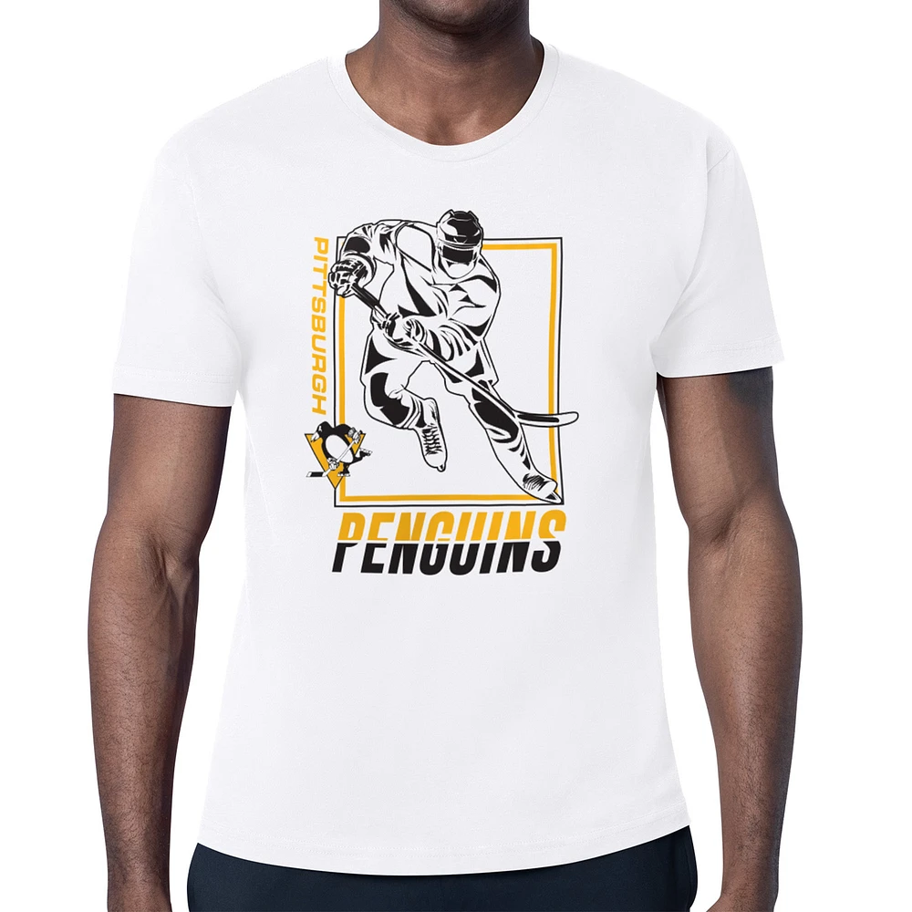 Men's Starter White Pittsburgh Penguins Player Grid T-Shirt