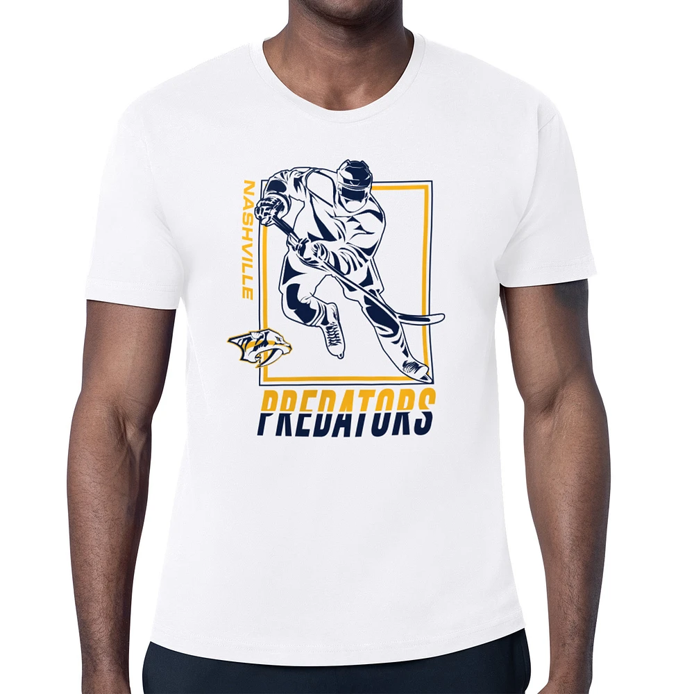 Men's Starter White Nashville Predators Player Grid T-Shirt