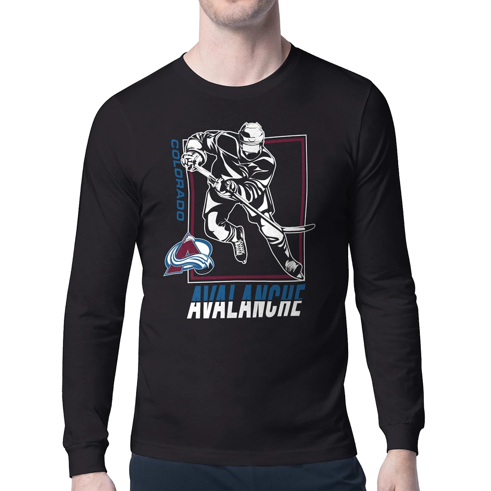 Men's Starter Colorado Avalanche Player Grid Long Sleeve T-Shirt