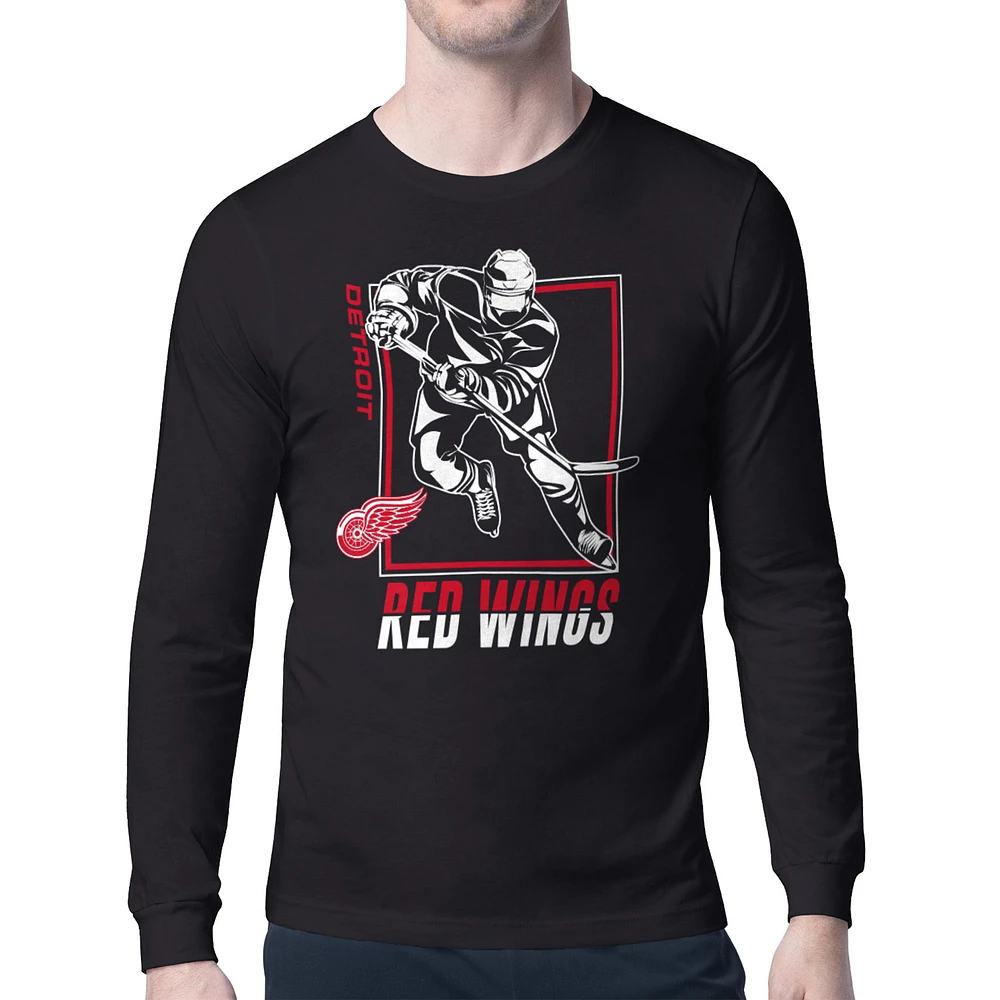 Men's Starter Detroit Red Wings Player Grid Long Sleeve T-Shirt