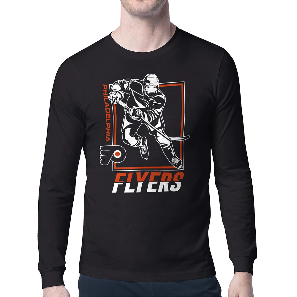 Men's Starter Philadelphia Flyers Player Grid Long Sleeve T-Shirt
