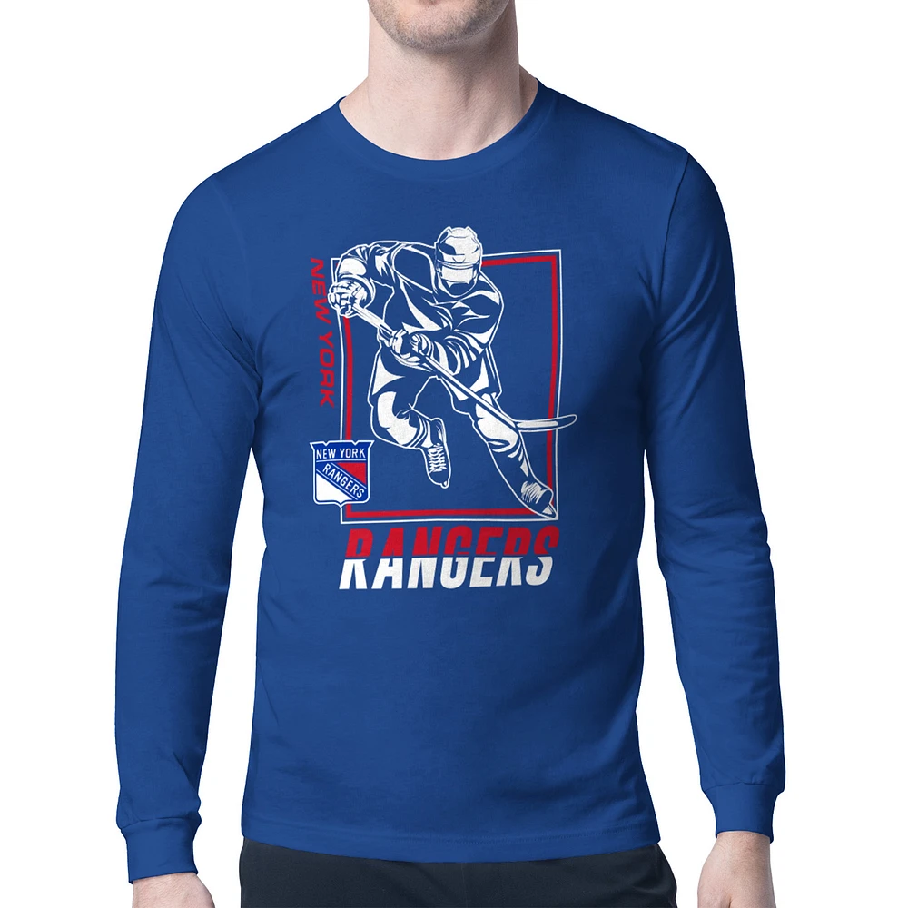 Men's Starter New York Rangers Player Grid Long Sleeve T-Shirt