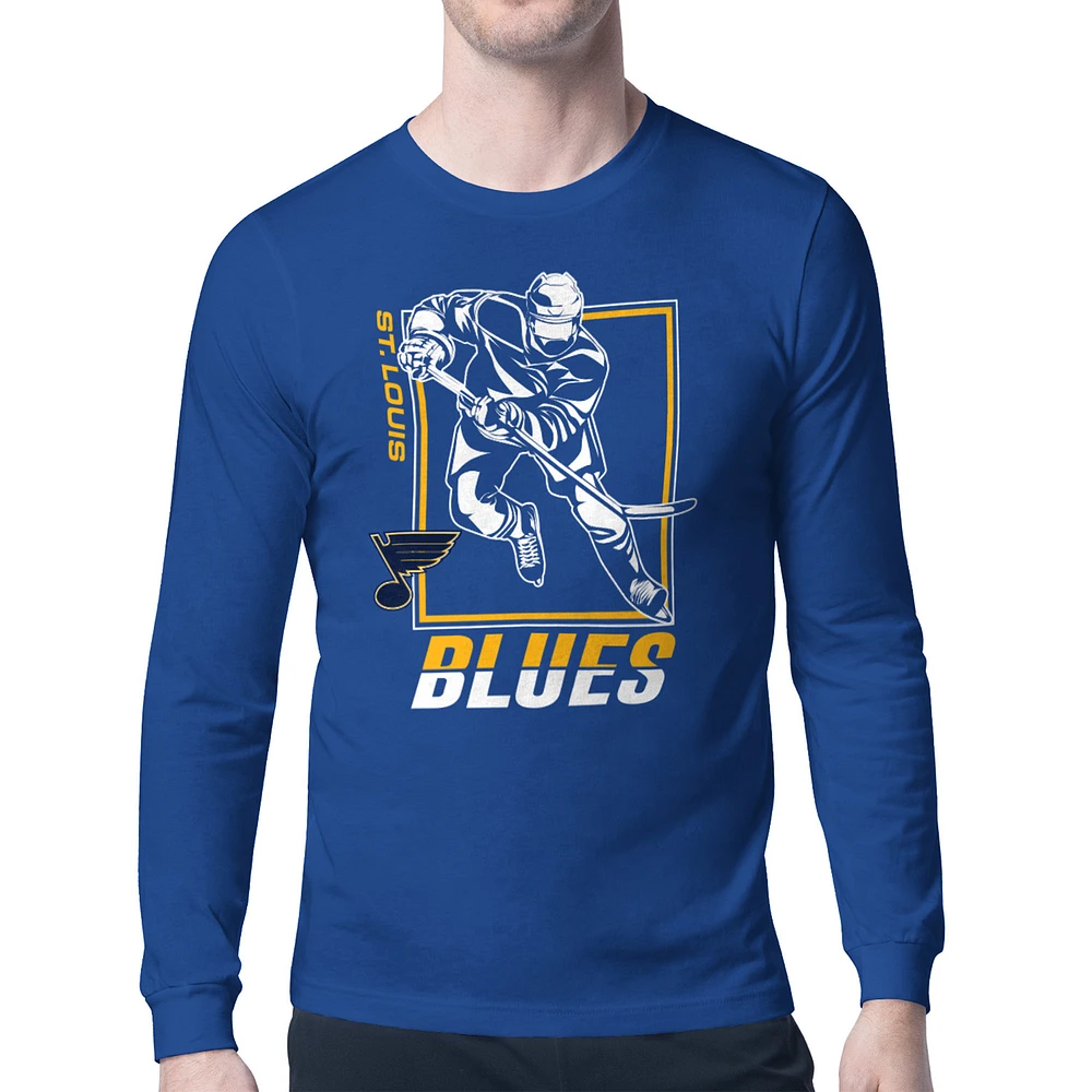 Men's Starter St. Louis Blues Player Grid Long Sleeve T-Shirt