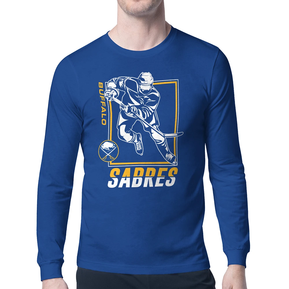 Men's Starter Royal Buffalo Sabres Player Grid Long Sleeve T-Shirt