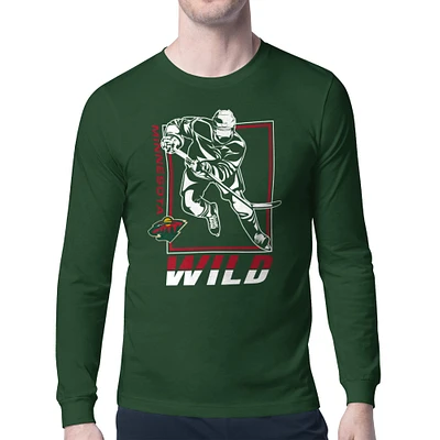 Men's Starter Minnesota Wild Player Grid Long Sleeve T-Shirt
