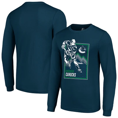 Men's Starter Vancouver Canucks Player Grid Long Sleeve T-Shirt
