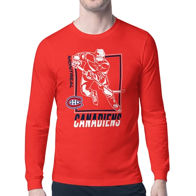 Men's Starter Montreal Canadiens Player Grid Long Sleeve T-Shirt