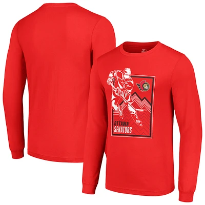Men's Starter Ottawa Senators Player Grid Long Sleeve T-Shirt
