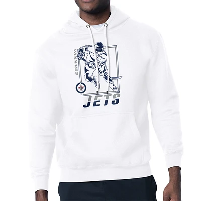 Men's Starter White Winnipeg Jets Player Grid Fleece Pullover Hoodie