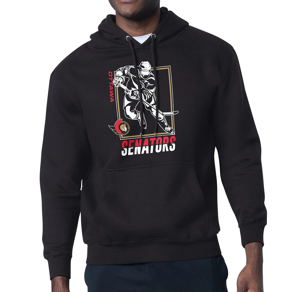Men's Starter Ottawa Senators Player Grid Fleece Pullover Hoodie