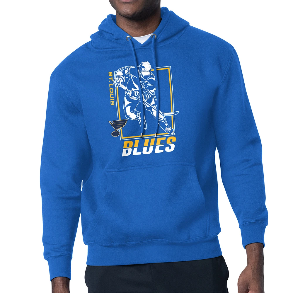 Men's Starter St. Louis Blues Player Grid Fleece Pullover Hoodie
