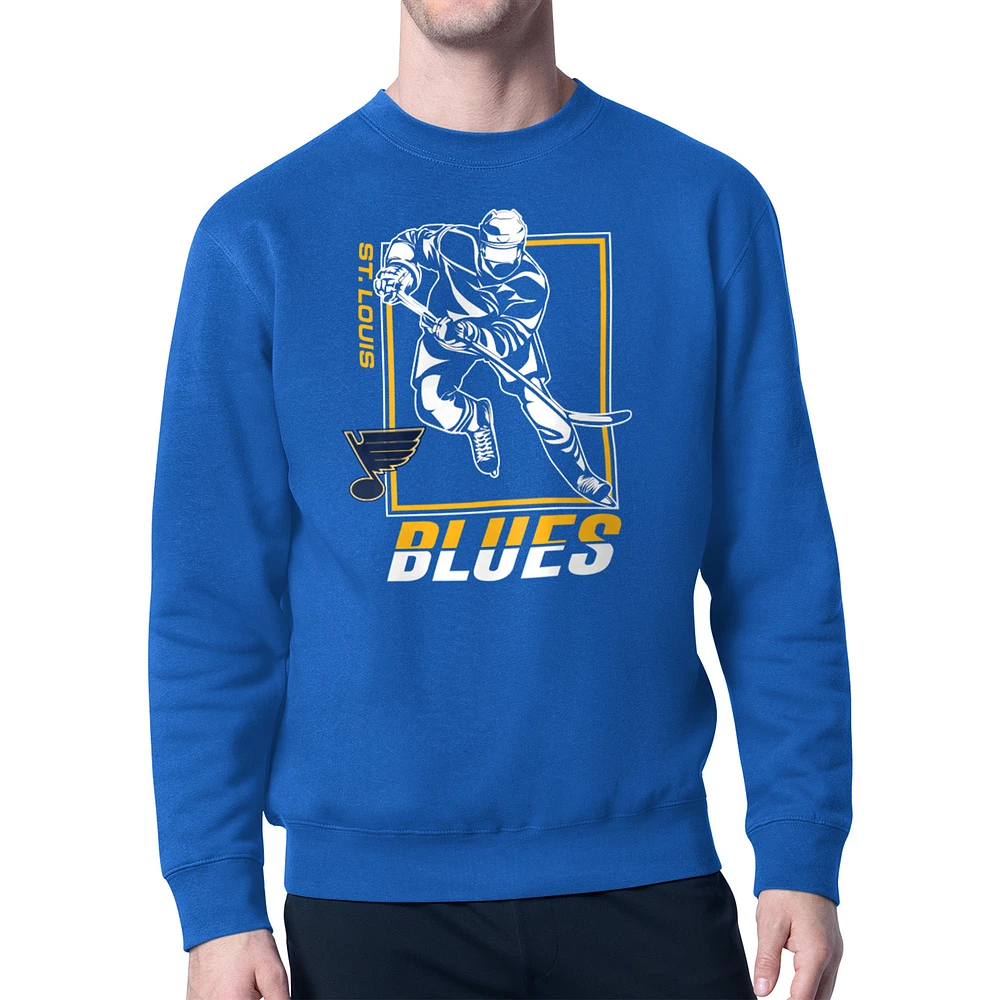 Men's Starter St. Louis Blues Player Grid Fleece Pullover Sweatshirt