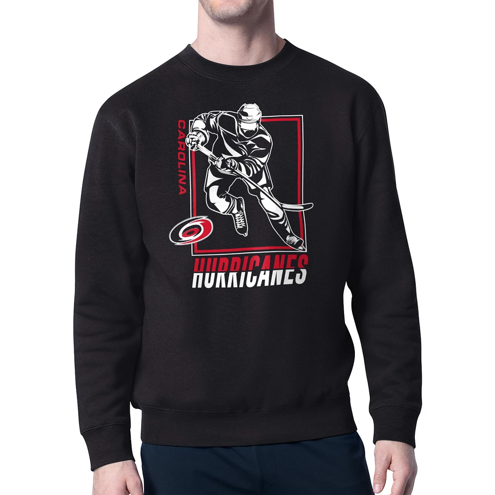Men's Starter Carolina Hurricanes Player Grid Fleece Pullover Sweatshirt