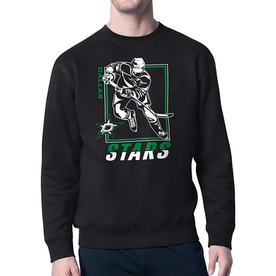 Men's Starter Dallas Stars Player Grid Fleece Pullover Sweatshirt