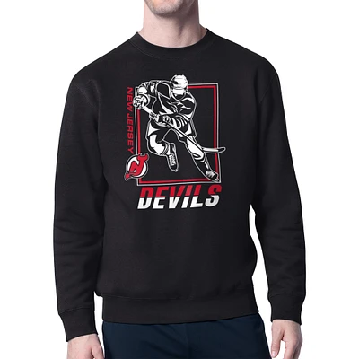 Men's Starter New Jersey Devils Player Grid Fleece Pullover Sweatshirt