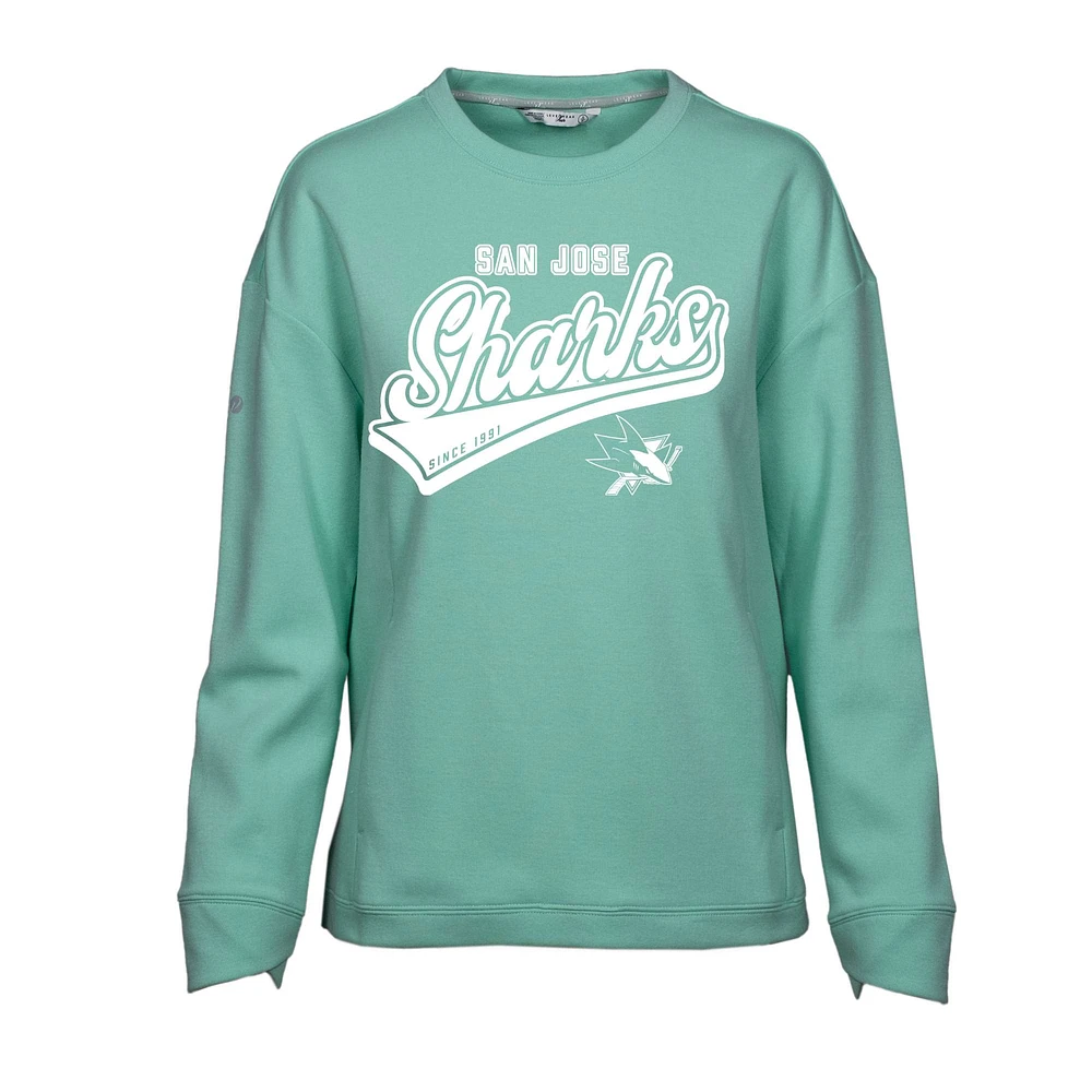 Women's Levelwear Mint San Jose Sharks Fiona Sweep Pullover Sweatshirt