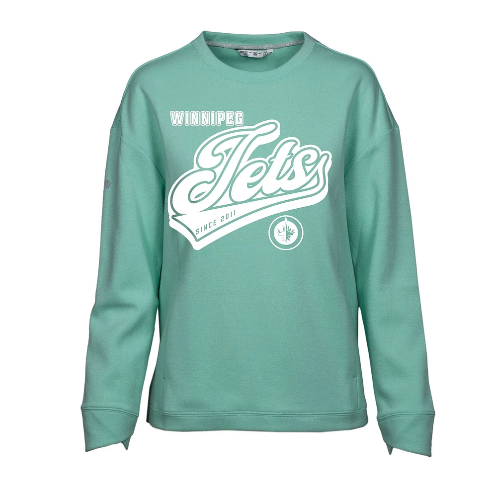 Women's Levelwear Mint Winnipeg Jets Fiona Sweep Pullover Sweatshirt