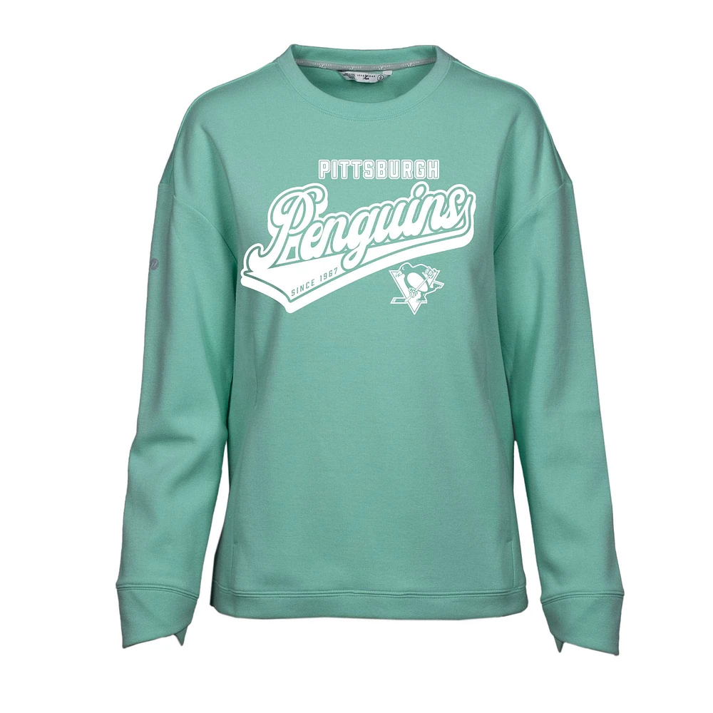 Women's Levelwear Mint Pittsburgh Penguins Fiona Sweep Pullover Sweatshirt