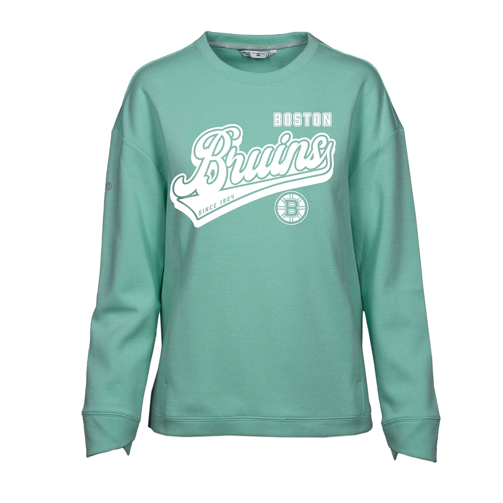 Women's Levelwear Mint Boston Bruins Fiona Sweep Pullover Sweatshirt
