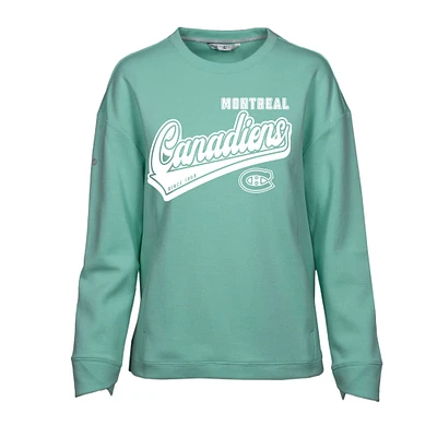 Women's Levelwear Mint Montreal Canadiens Fiona Sweep Pullover Sweatshirt