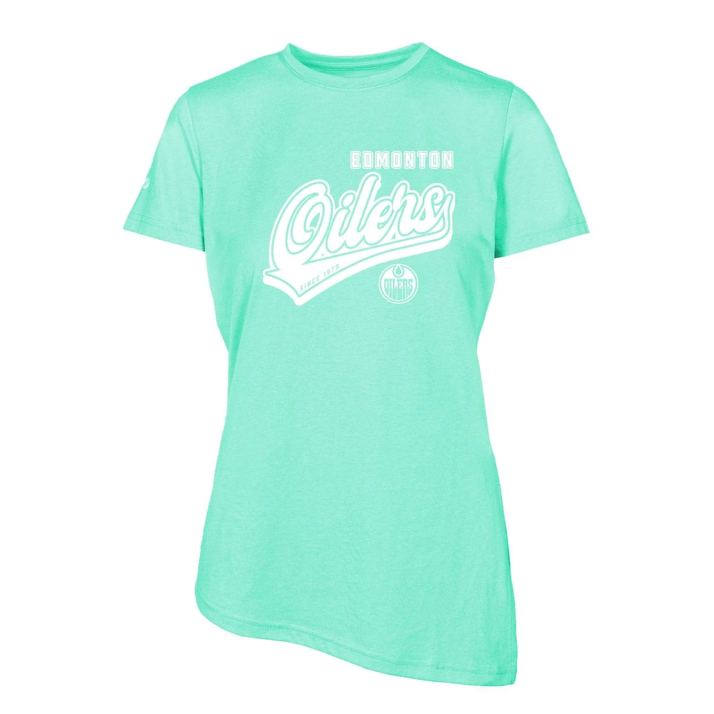 Women's Levelwear Mint Edmonton Oilers Birch Sweep T-Shirt