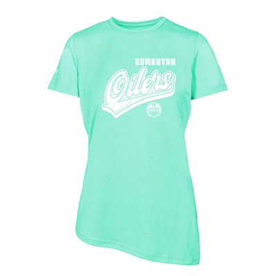Women's Levelwear Mint Edmonton Oilers Birch Sweep T-Shirt