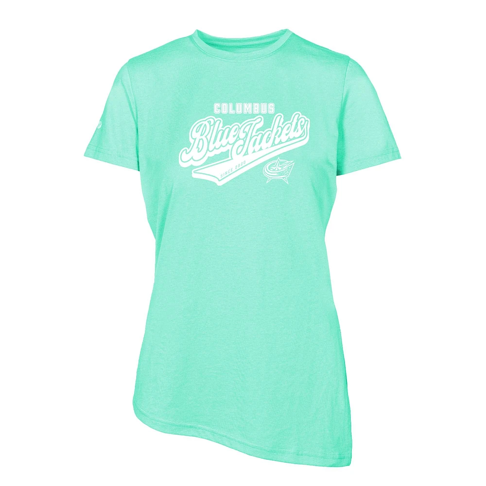 Women's Levelwear Mint Columbus Blue Jackets Birch Sweep T-Shirt