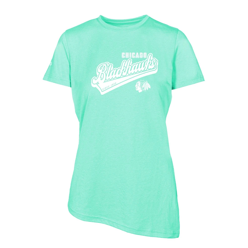 Women's Levelwear Mint Chicago Blackhawks Birch Sweep T-Shirt