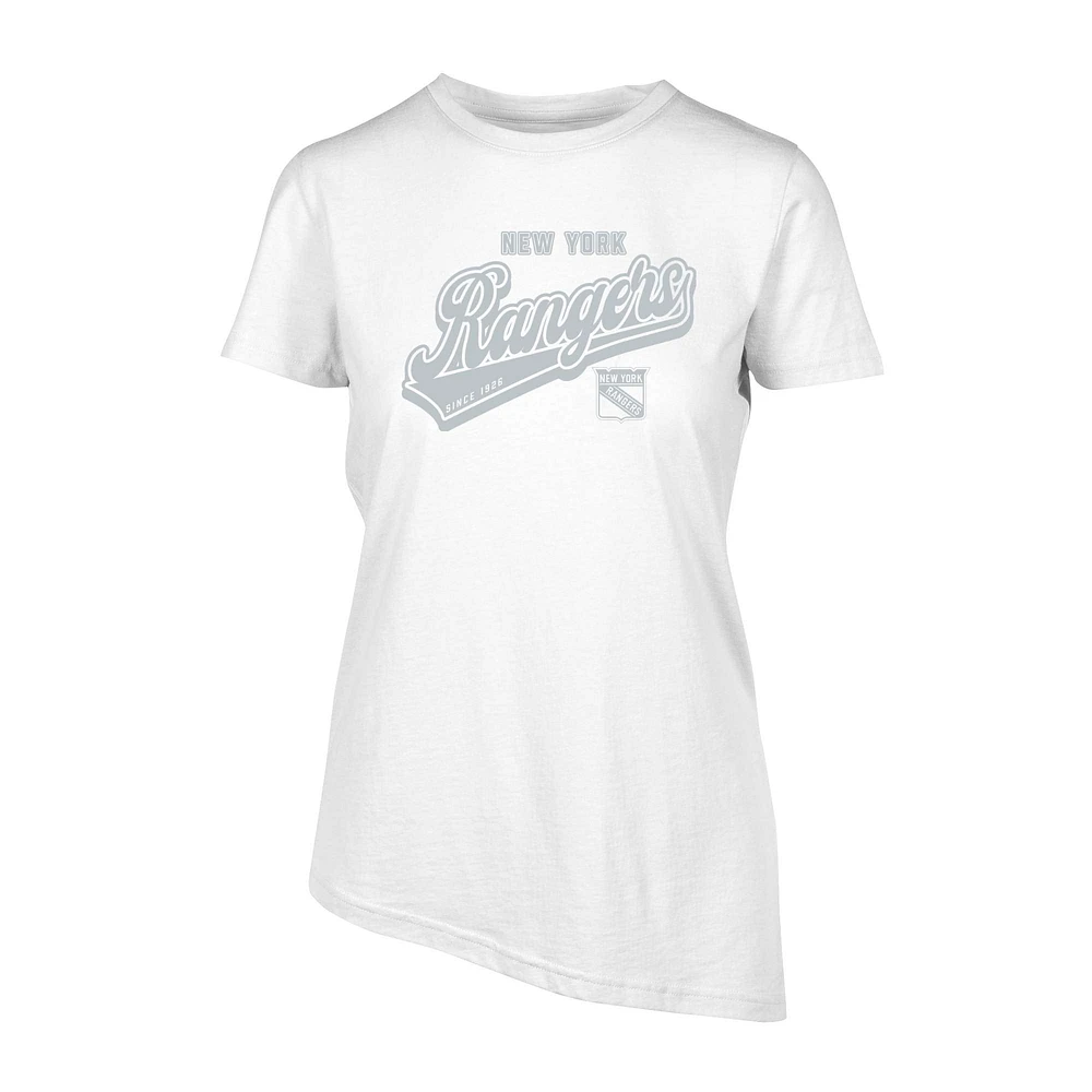 Women's Levelwear White New York Rangers Birch Sweep T-Shirt