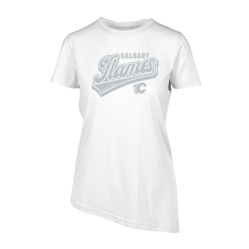 Women's Levelwear White Calgary Flames Birch Sweep T-Shirt