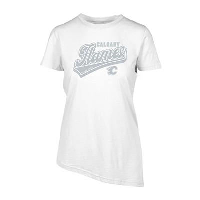Women's Levelwear White Calgary Flames Birch Sweep T-Shirt