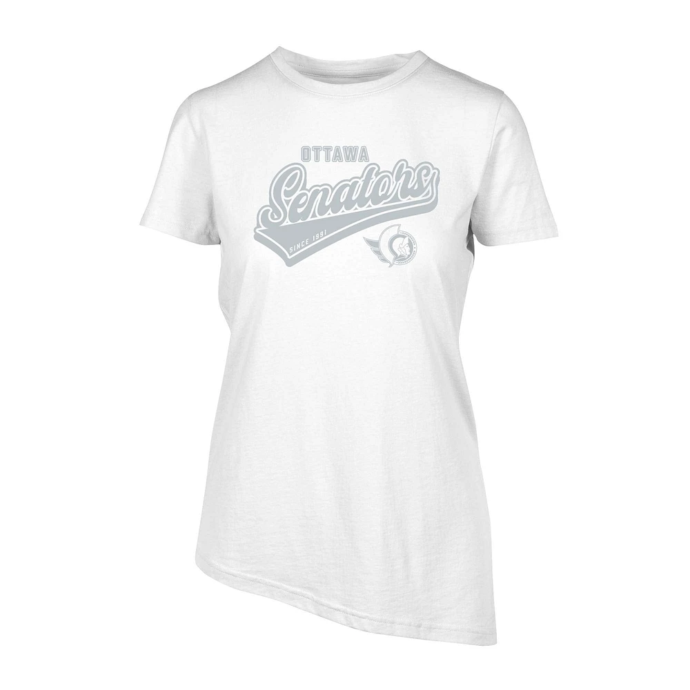 Women's Levelwear White Ottawa Senators Birch Sweep T-Shirt