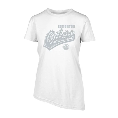 Women's Levelwear White Edmonton Oilers Birch Sweep T-Shirt