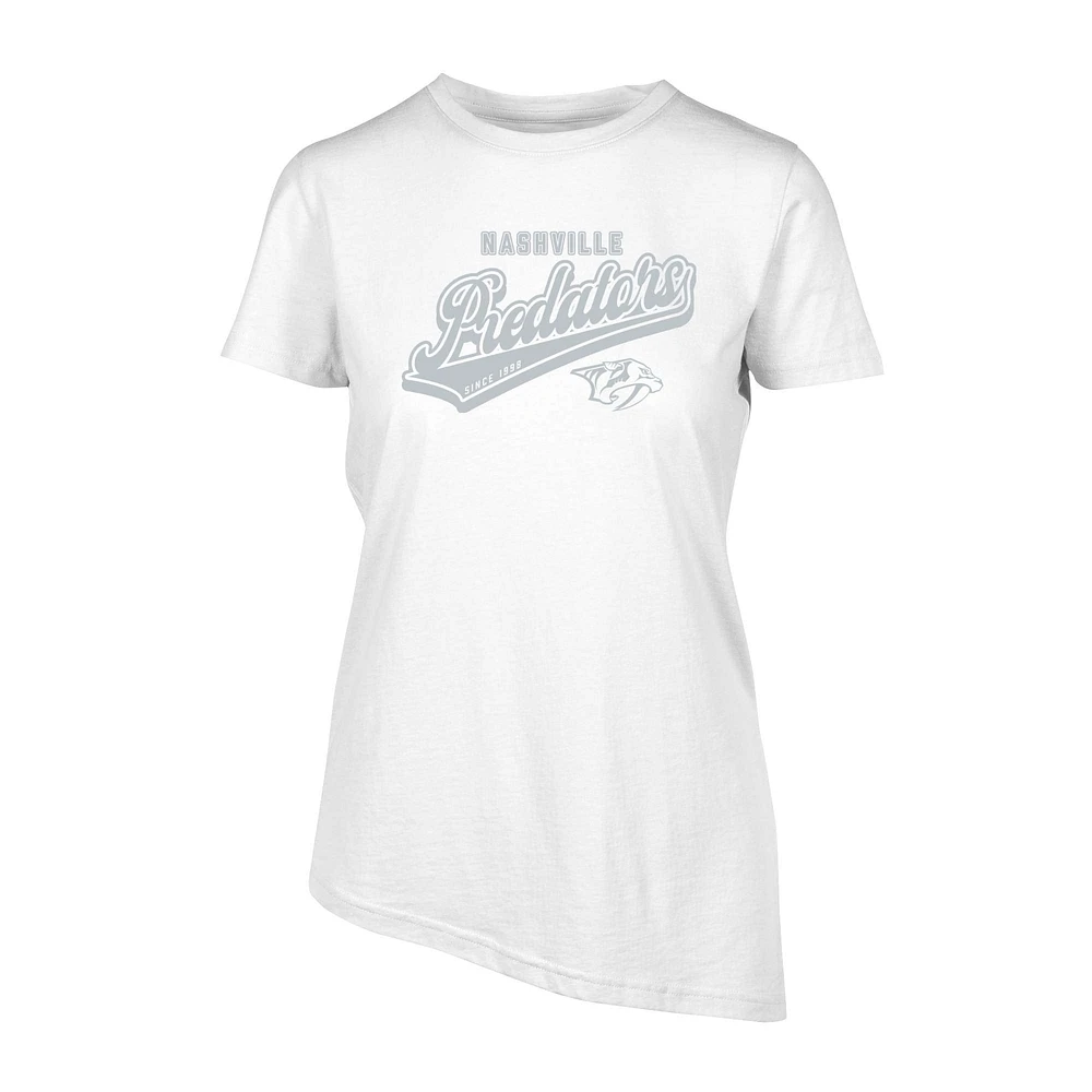 Women's Levelwear White Nashville Predators Birch Sweep T-Shirt