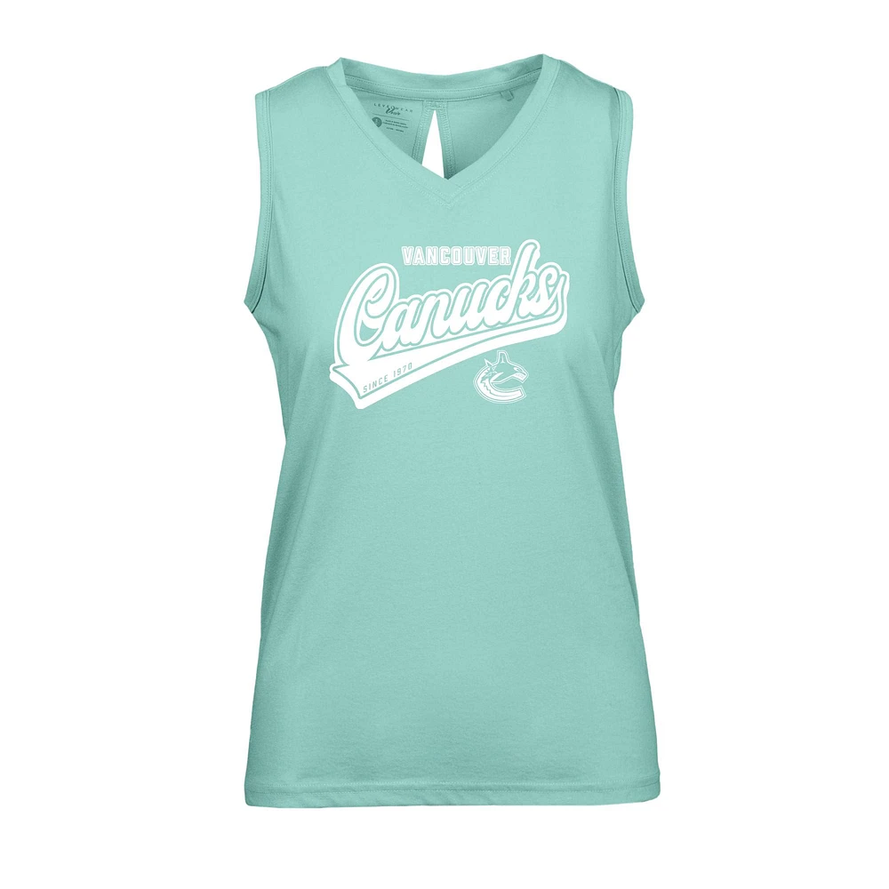 Women's Levelwear Mint Vancouver Canucks Paisley Sweep V-Neck Tank Top