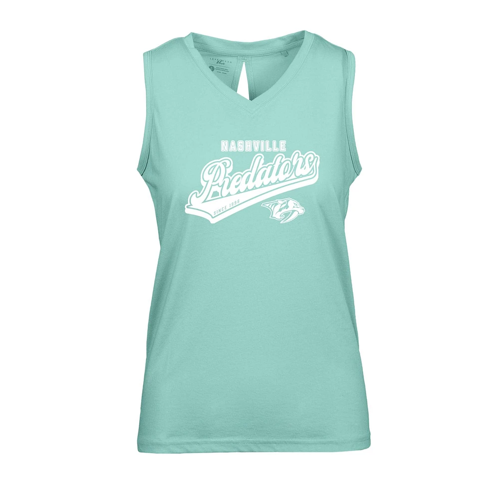 Women's Levelwear Mint Nashville Predators Paisley Sweep V-Neck Tank Top
