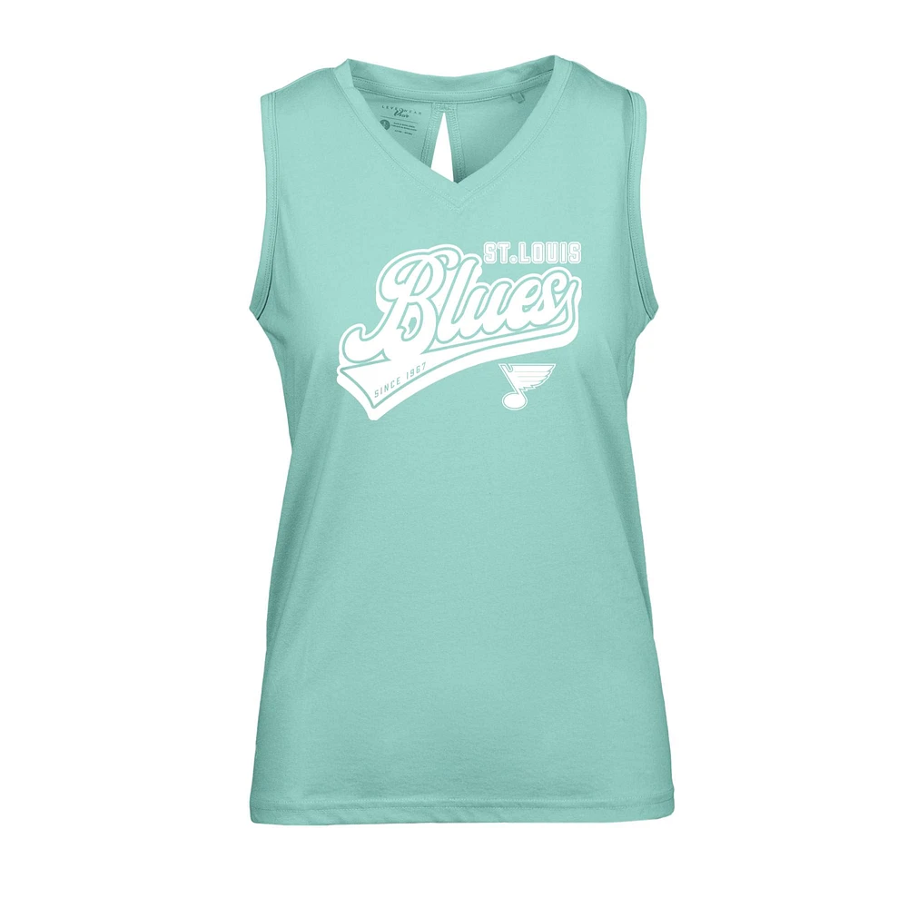 Women's Levelwear Mint St. Louis Blues Paisley Sweep V-Neck Tank Top