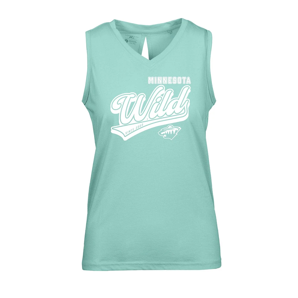Women's Levelwear Mint Minnesota Wild Paisley Sweep V-Neck Tank Top