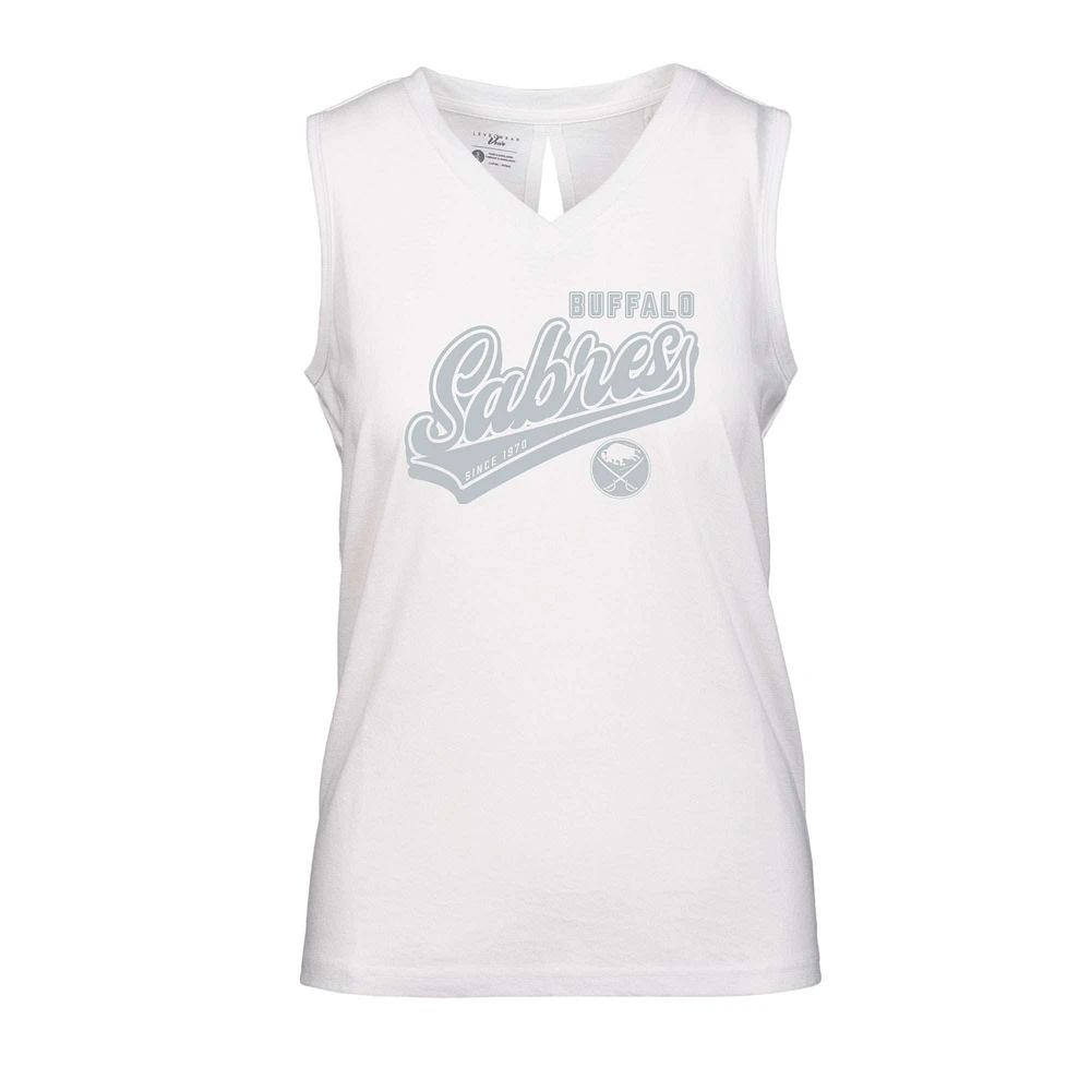 Women's Levelwear White Buffalo Sabres Paisley Sweep V-Neck Tank Top