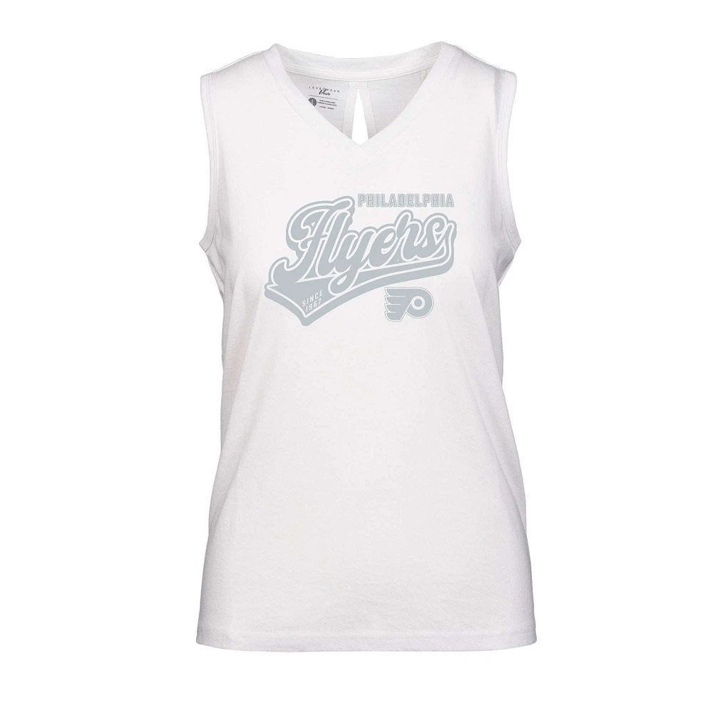 Women's Levelwear White Philadelphia Flyers Paisley Sweep V-Neck Tank Top