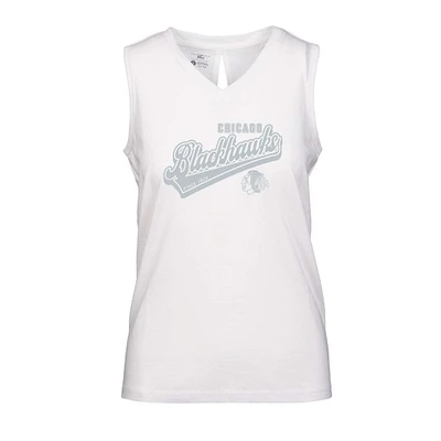 Women's Levelwear White Chicago Blackhawks Paisley Sweep V-Neck Tank Top