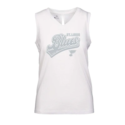 Women's Levelwear White St. Louis Blues Paisley Sweep V-Neck Tank Top